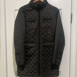 Laundry By Shelli Segal Black Puffer Jacket with Diamond Quilting
